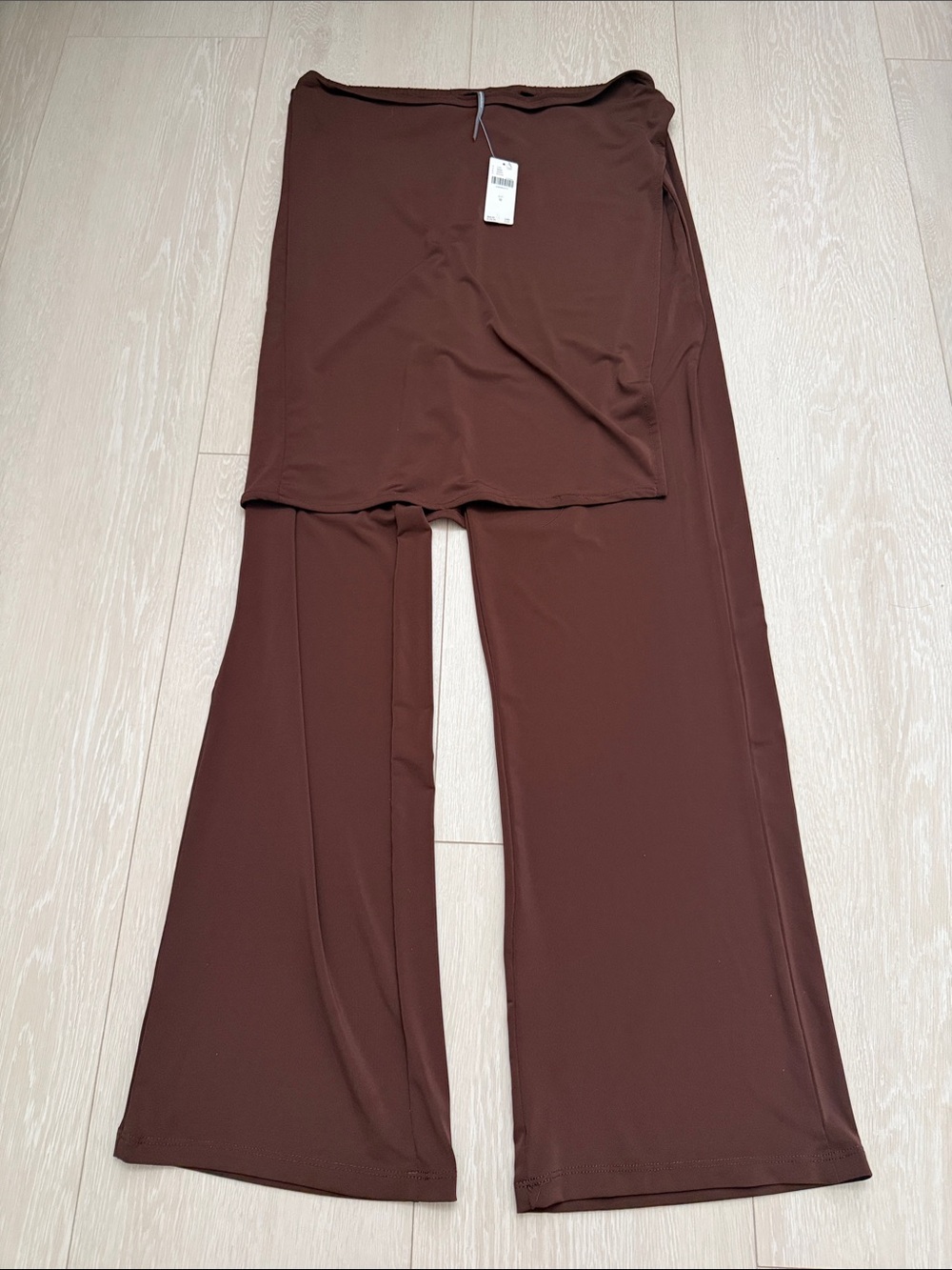 Anthropologie Brown Wrap-Front Wide Leg Pants - Picture 4 of 9